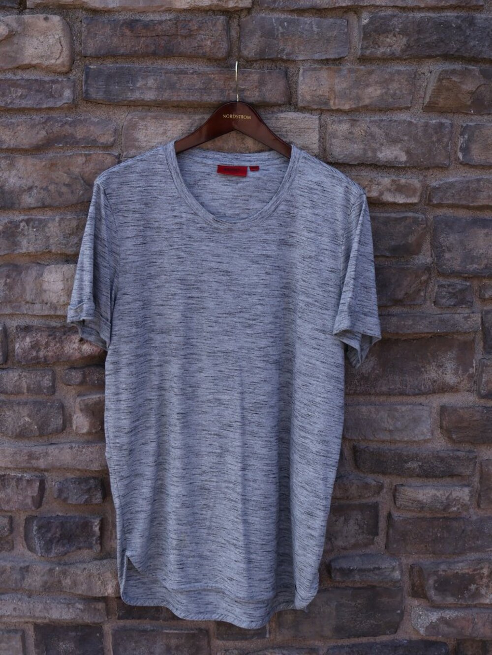 HUGO Hugo Boss Gray Marled Scoop-Neck T-Shirt M